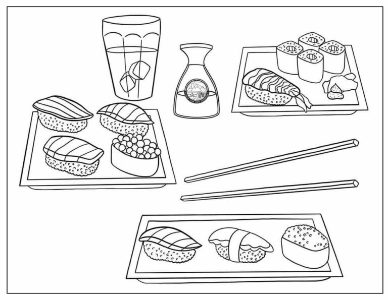 50 Desenhos de Sushi para colorir Dicas Práticas