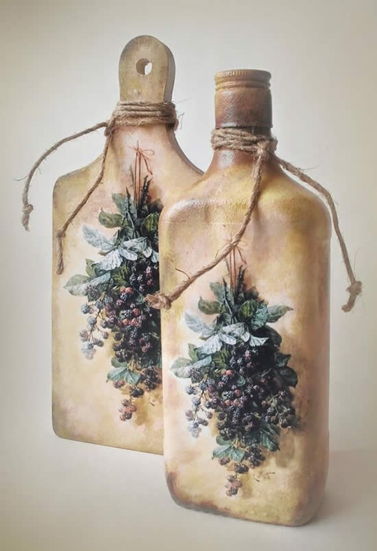 Decoração linda com garrafas