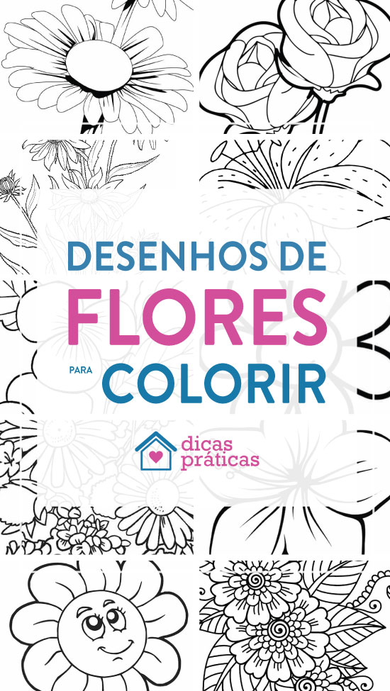 50 Desenhos de Flores para Colorir/Pintar em Casa!  Flores para colorir,  Rosas para colorir, Livro de colorir