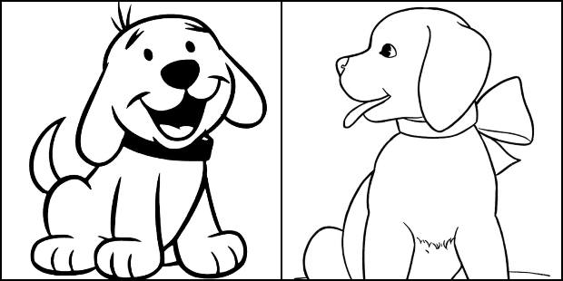 Desenho Infantil de Cachorro para Imprimir e Colorir