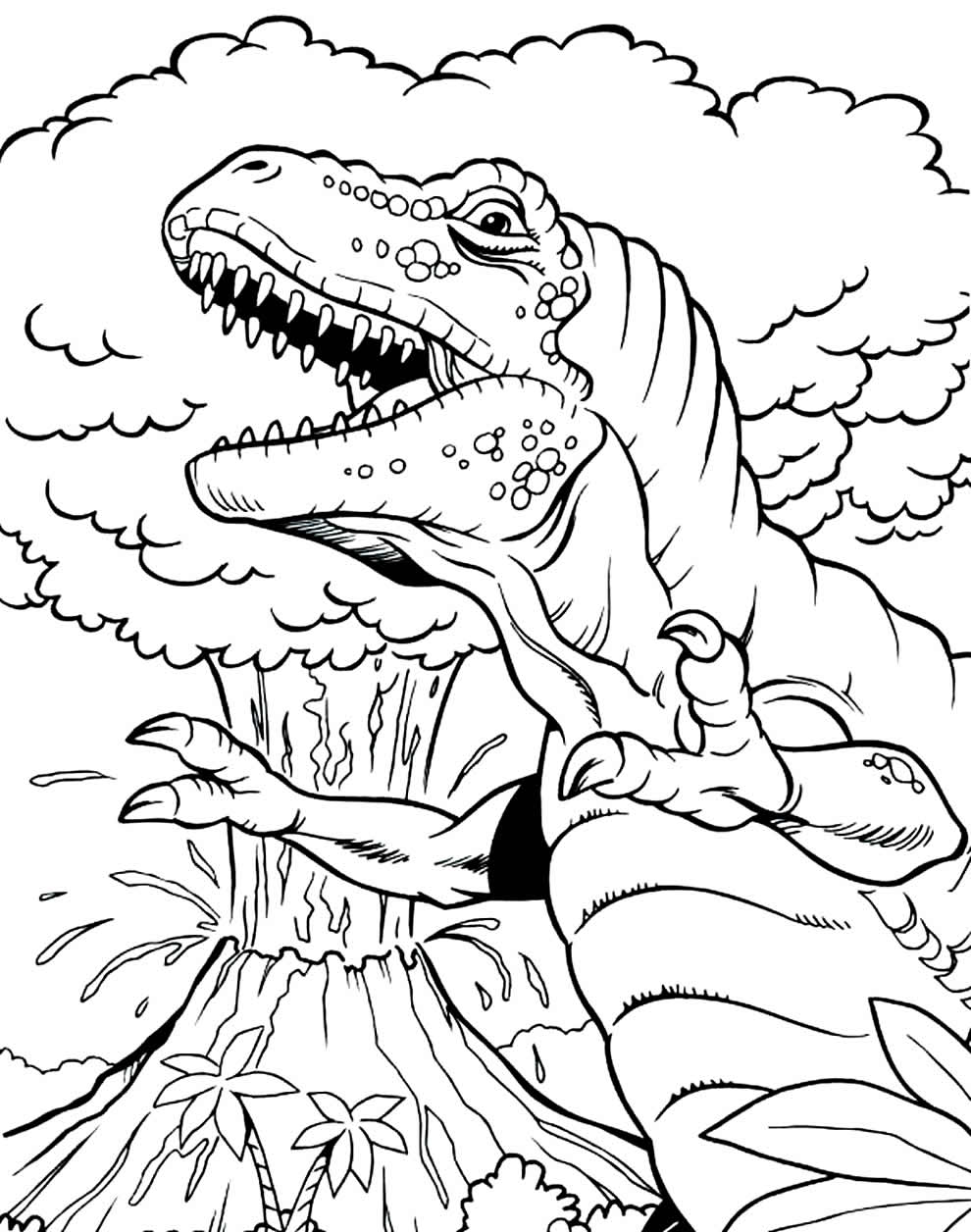 Desenhos para colorir de Dinossauros para imprimir - Dinossauros - Coloring  Pages for Adults
