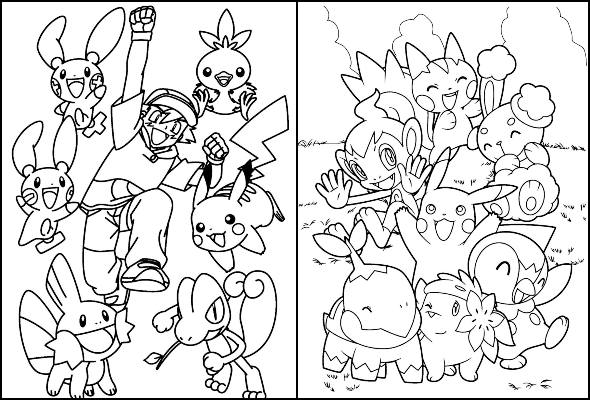 Páginas para colorir para crianças páginas de pokémon para colorir para  crianças ia generativa