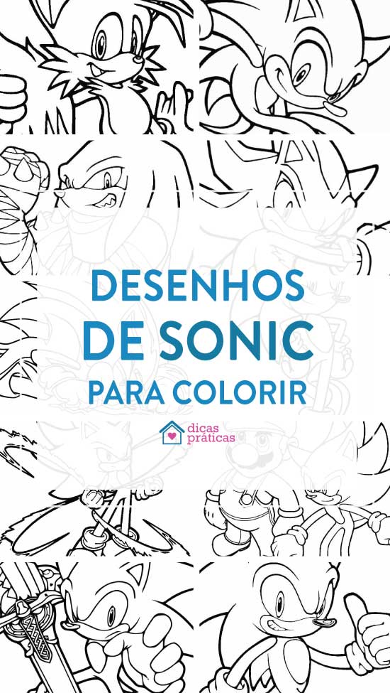Imprimir para colorir e pintar o desenho Sonic - 2556