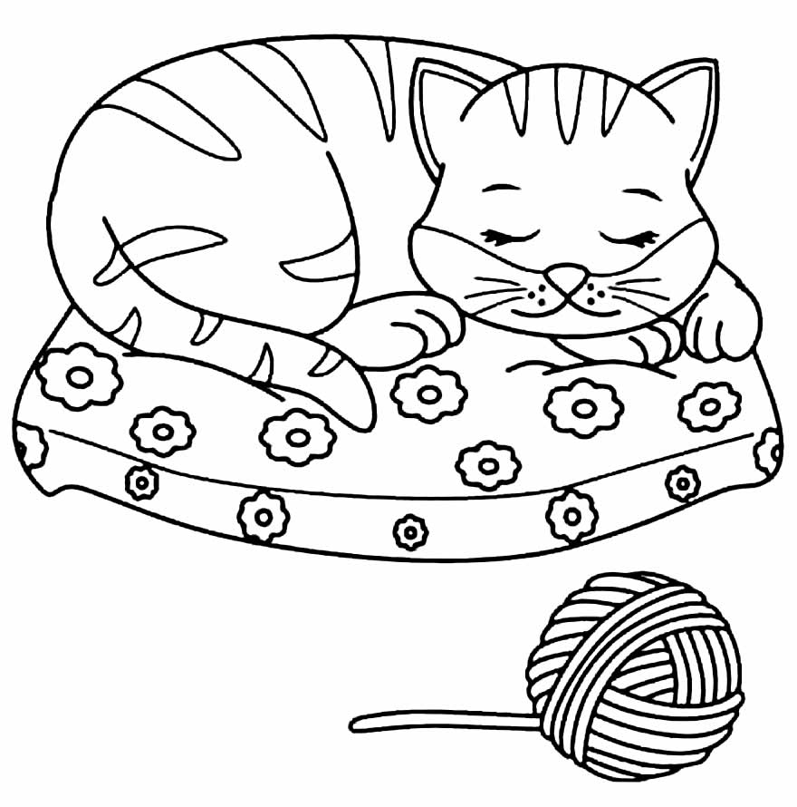 Desenhar Gato deitado: 10 Modelos para Imprimir e Colorir