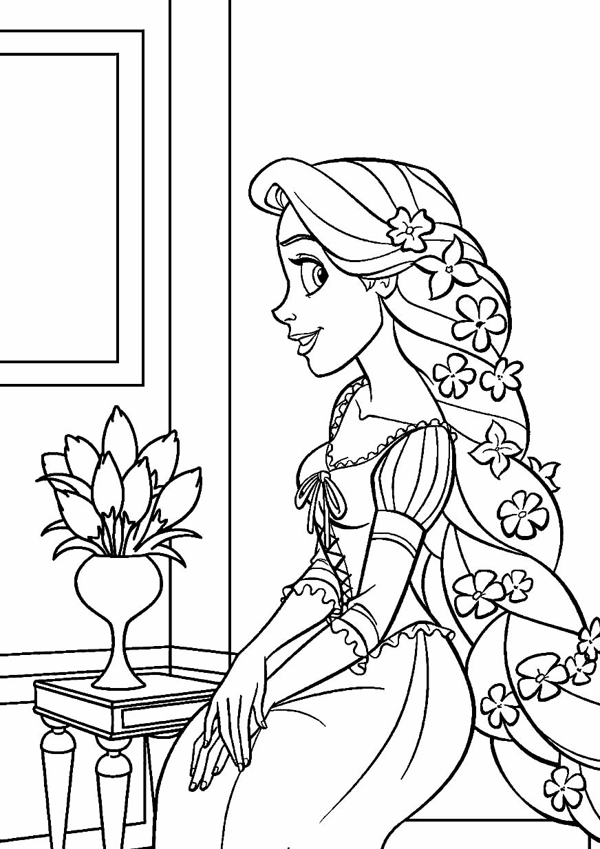 Desenho de Princesa Rapunzel para Colorir - Colorir.com