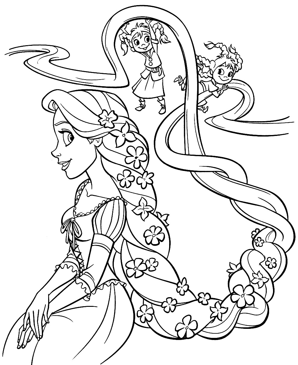 Imagem da Rapunzel para colorir