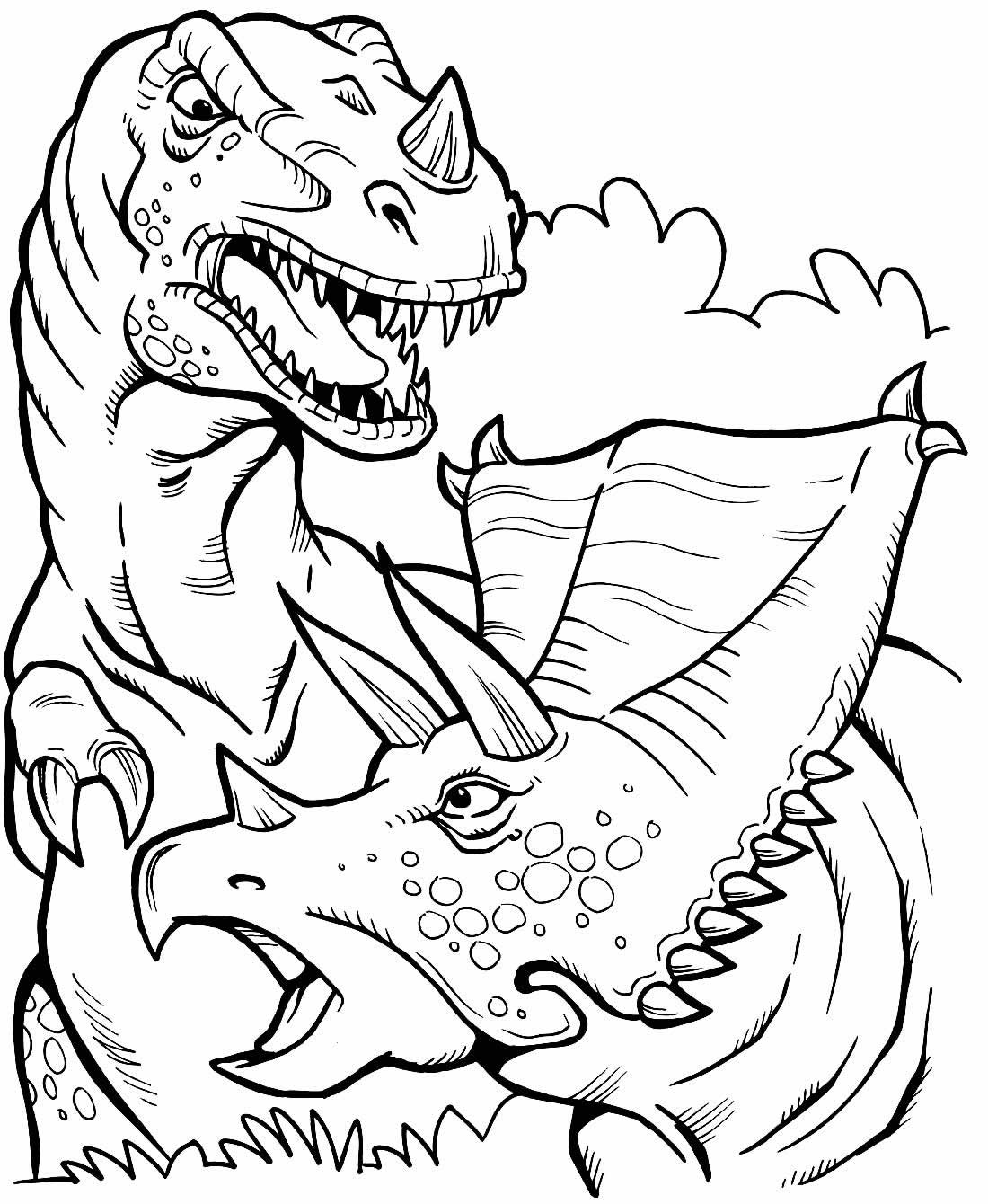 Desenho de Cabeça realista de tiranossauro para colorir