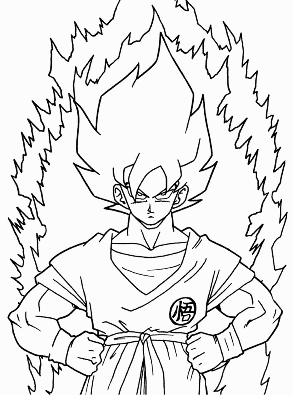 Desenho para pintar do Goku