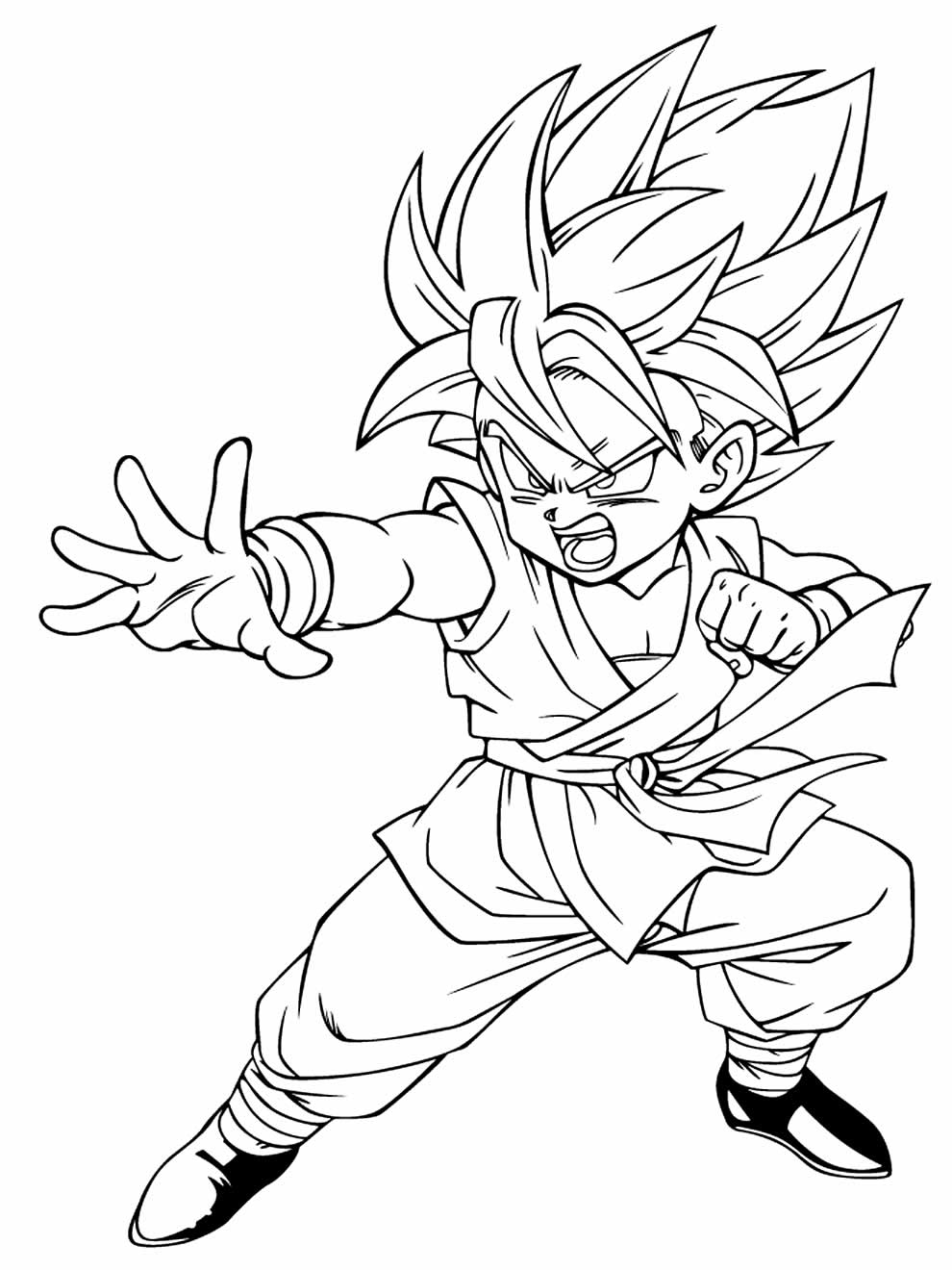 Goku chibi para colorir - Imprimir Desenhos