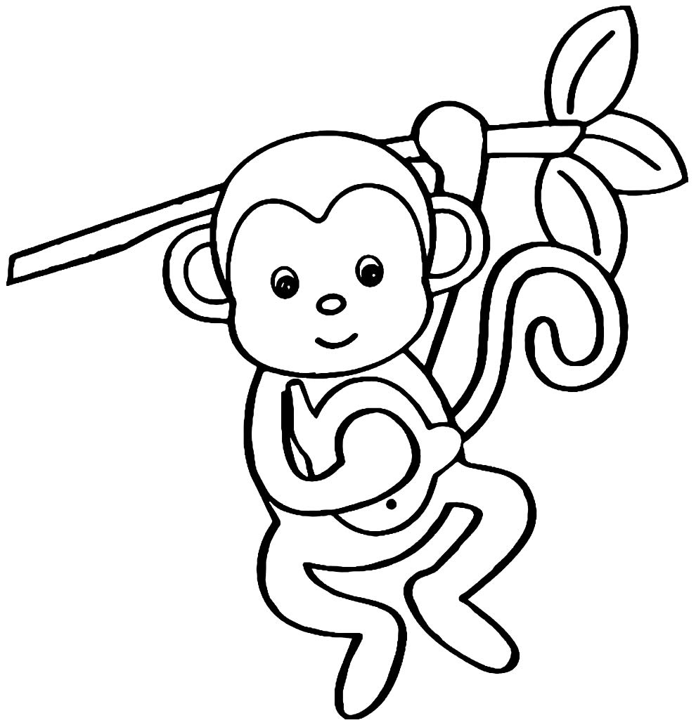 desenho de macaco para colorir para crianças 5073806 Vetor no Vecteezy