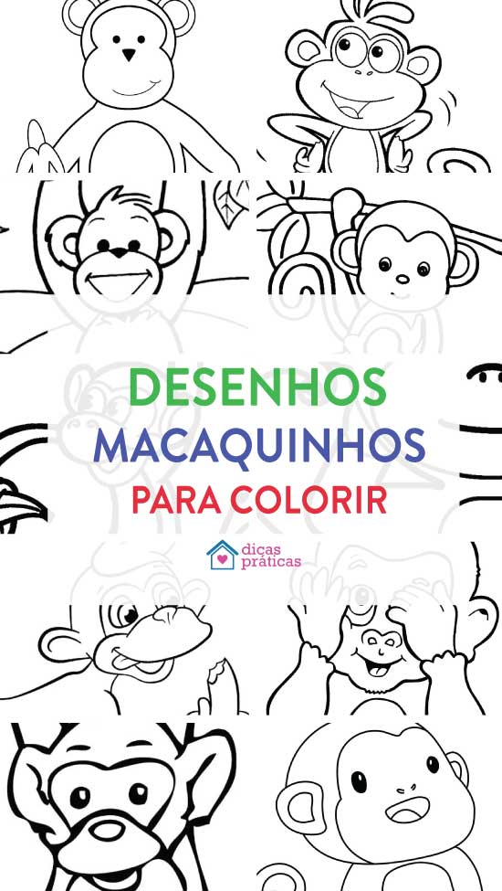 Desenho para colorir Macaco preto e branco · Creative Fabrica