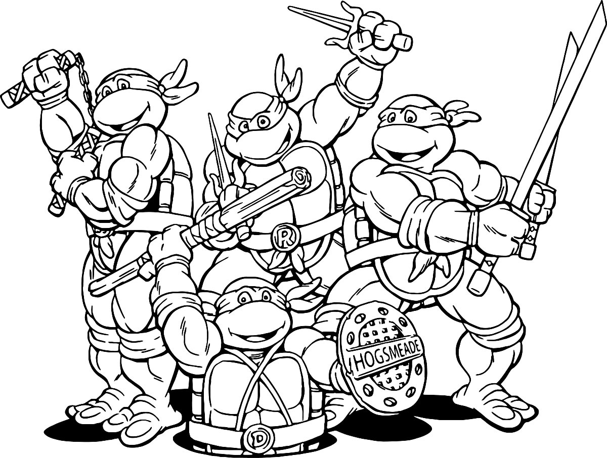 Desenhos de Tartaruga Ninja para Colorir e Imprimir