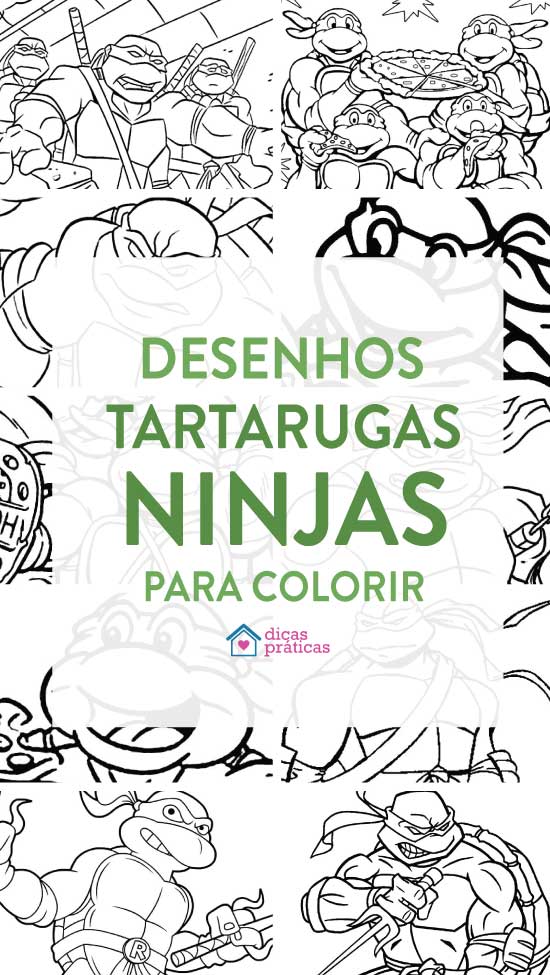 desenhos das Tartarugas Ninja para colorir, pintar, imprimir! Moldes e  riscos das tartaruga…