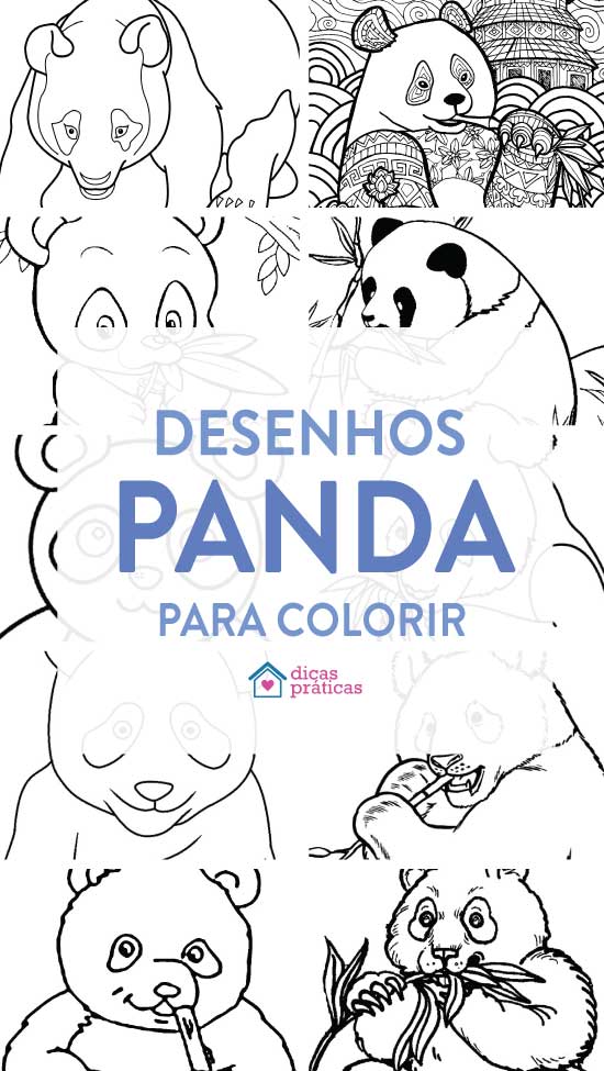 Desenho do Panda para Pintar  Panda desenho, Panda caricas