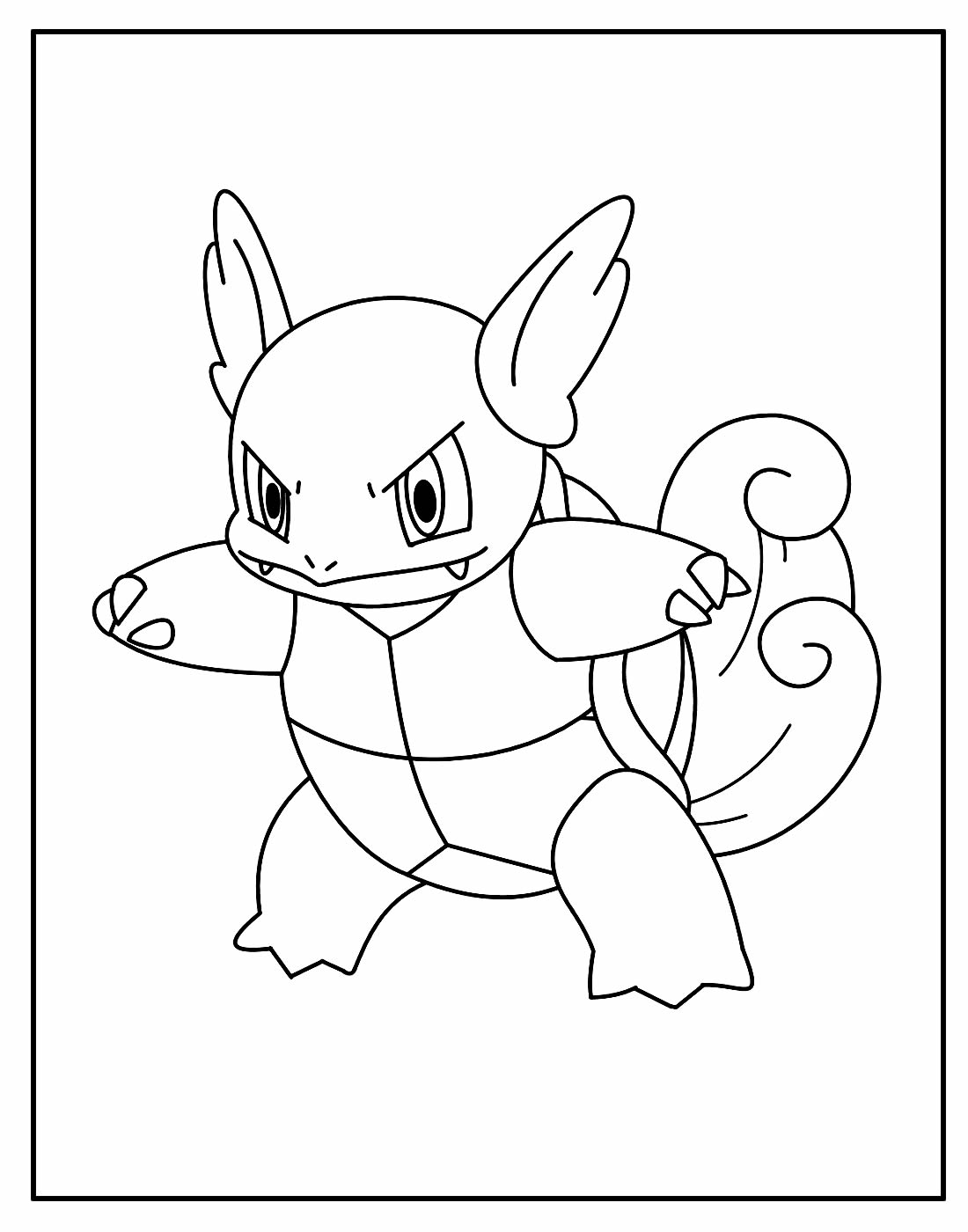Desenho de Time de Pokemons para colorir