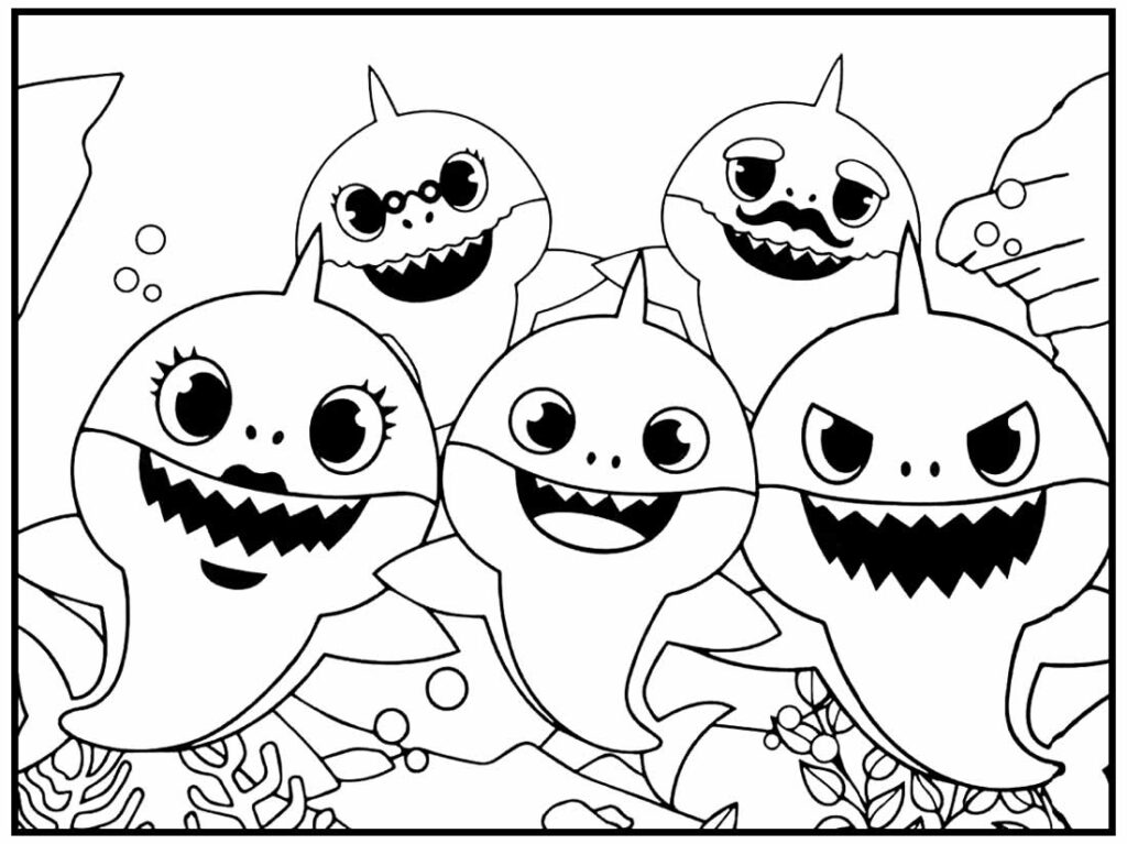 40+ Desenhos Do Baby Shark Para Colorir - Dicas Práticas