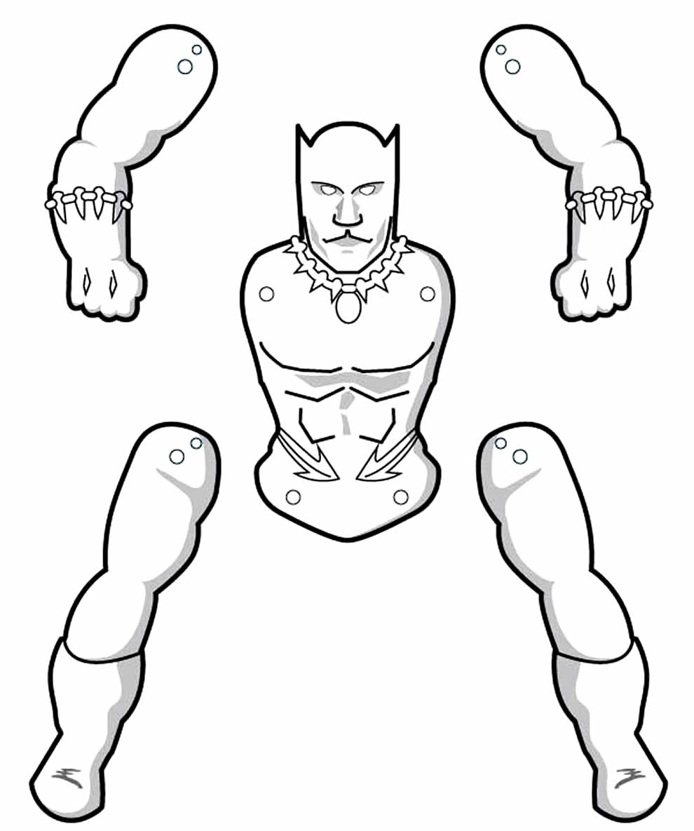 Desenho de Pantera Negra para recortar