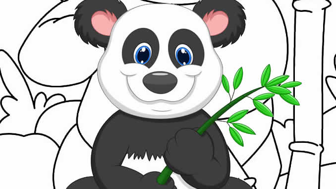 Desenho de Um urso panda pintado e colorido por Usuário não
