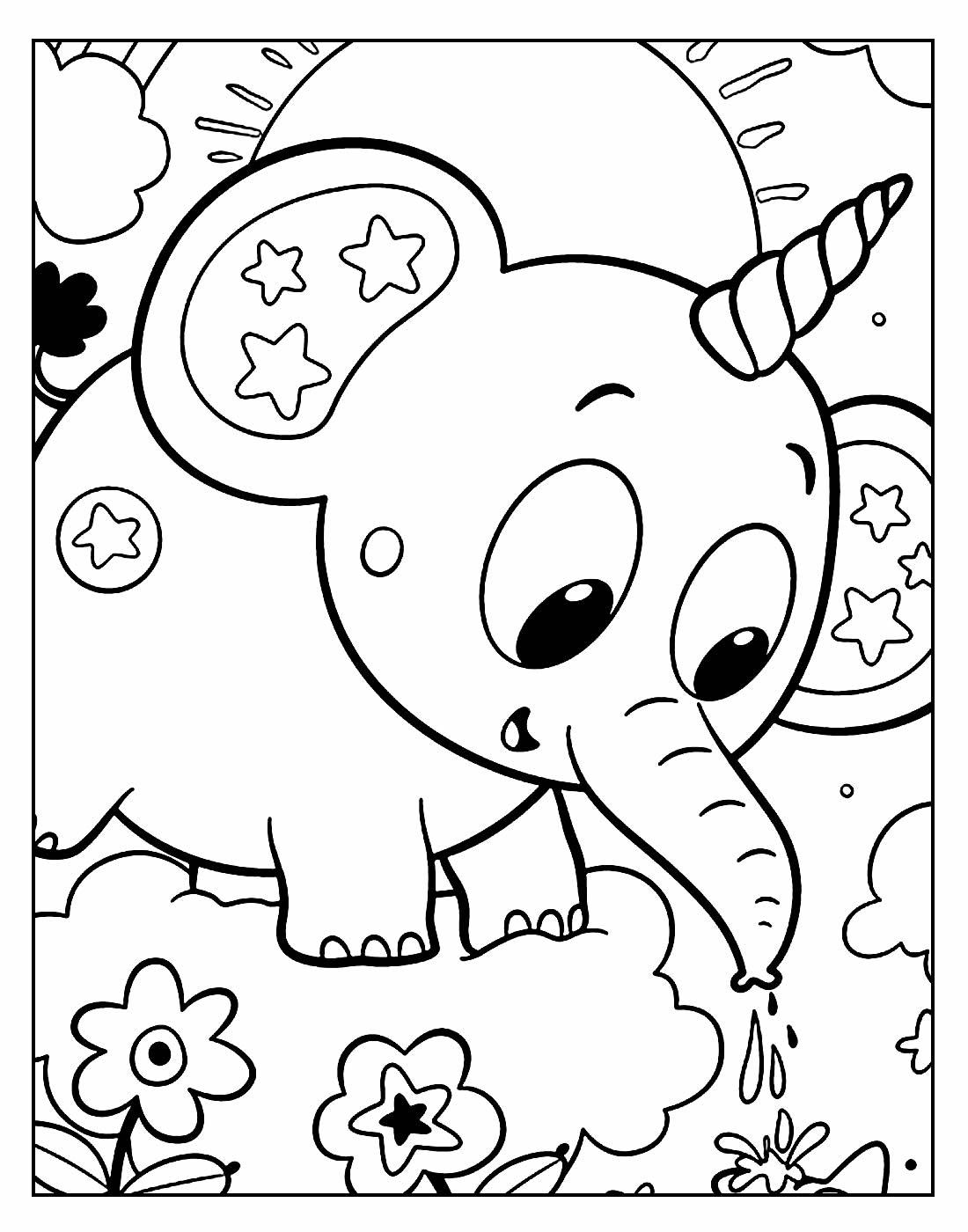 Desenho de Elefante para colorir