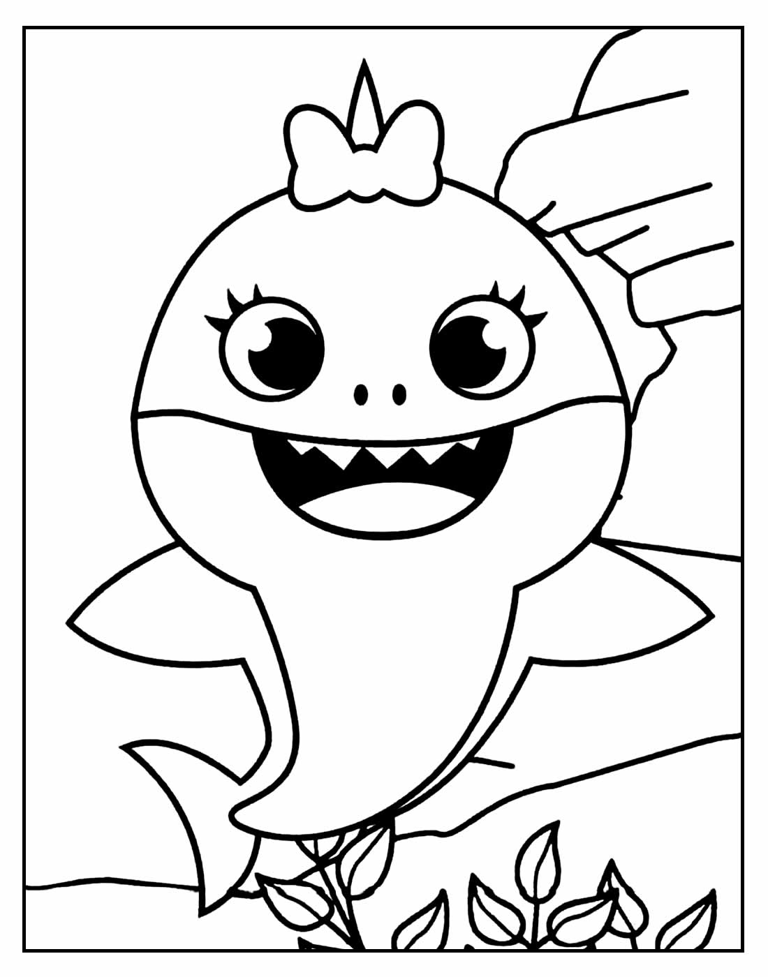 Imprimir para colorir e pintar o desenho Baby Shark - 3677