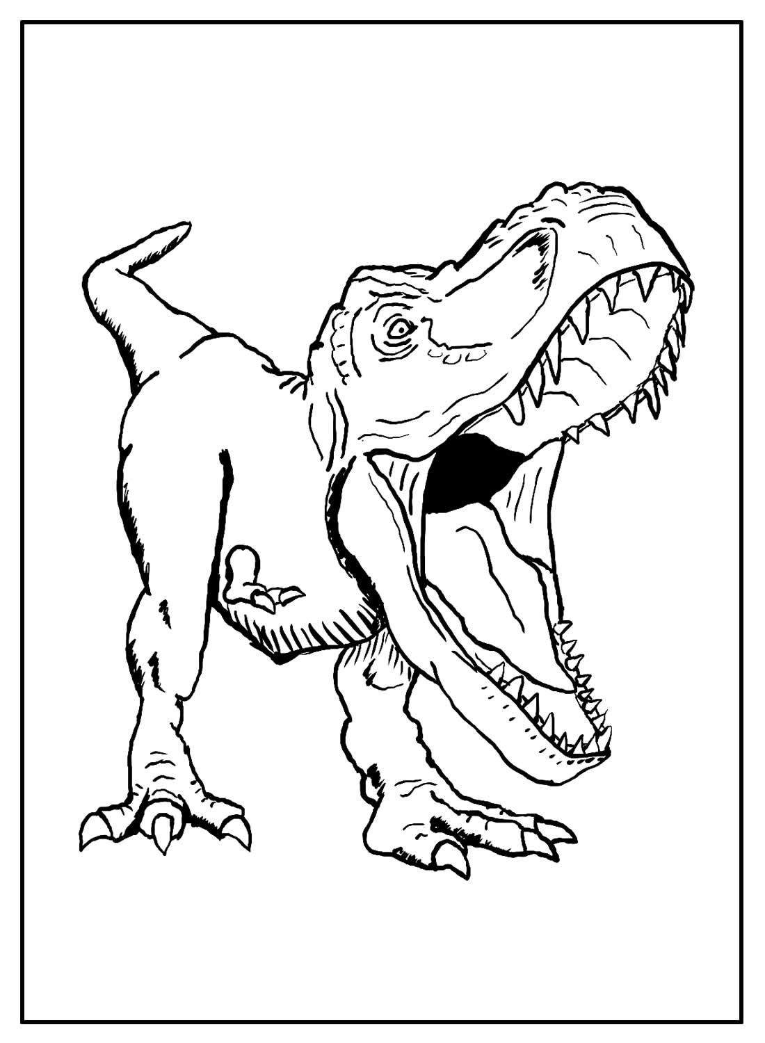 Desenho para colorir do dinossauro tiranossauro · Creative Fabrica