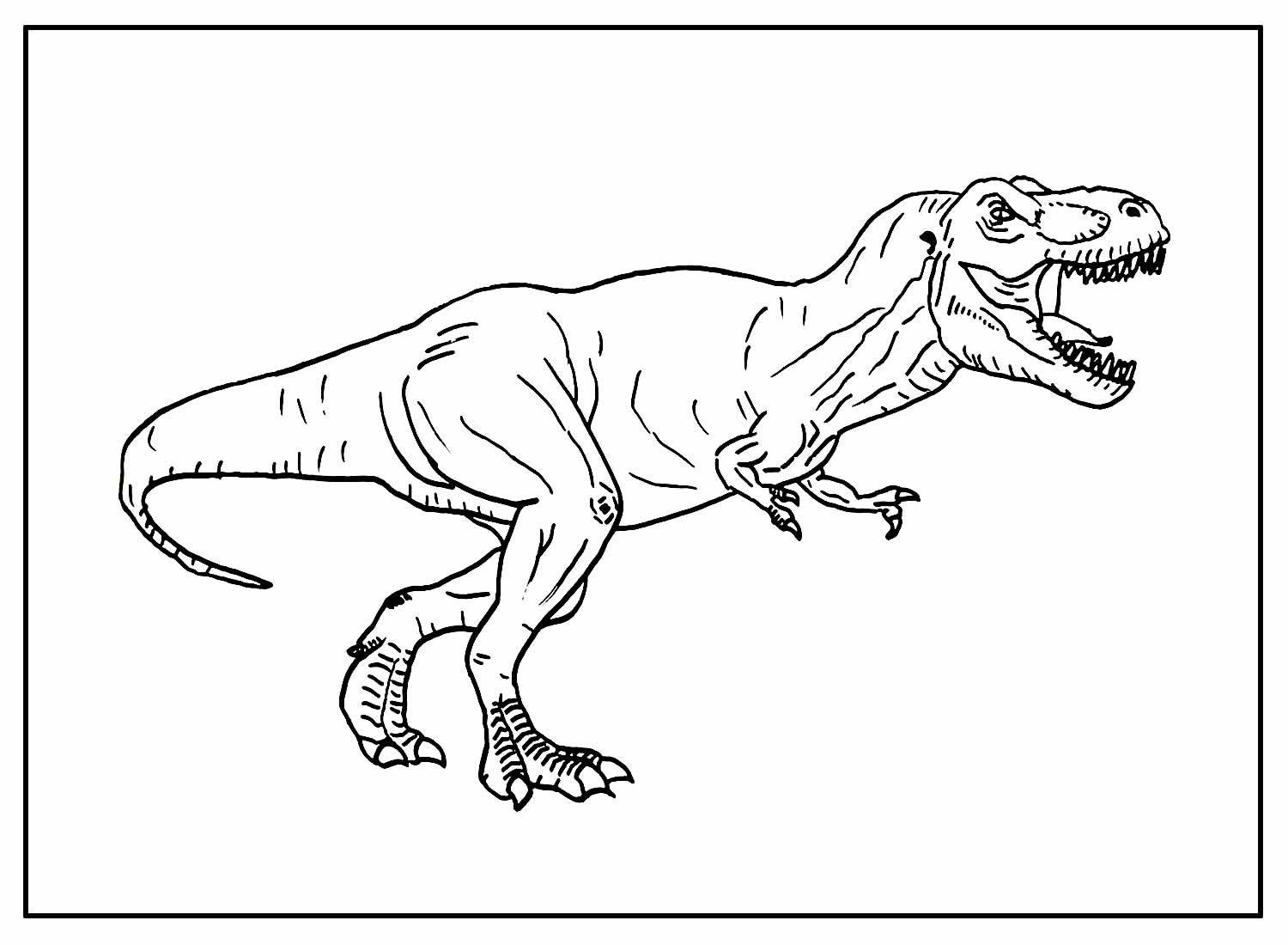 Desenho de T-rex do parque jurássico para colorir