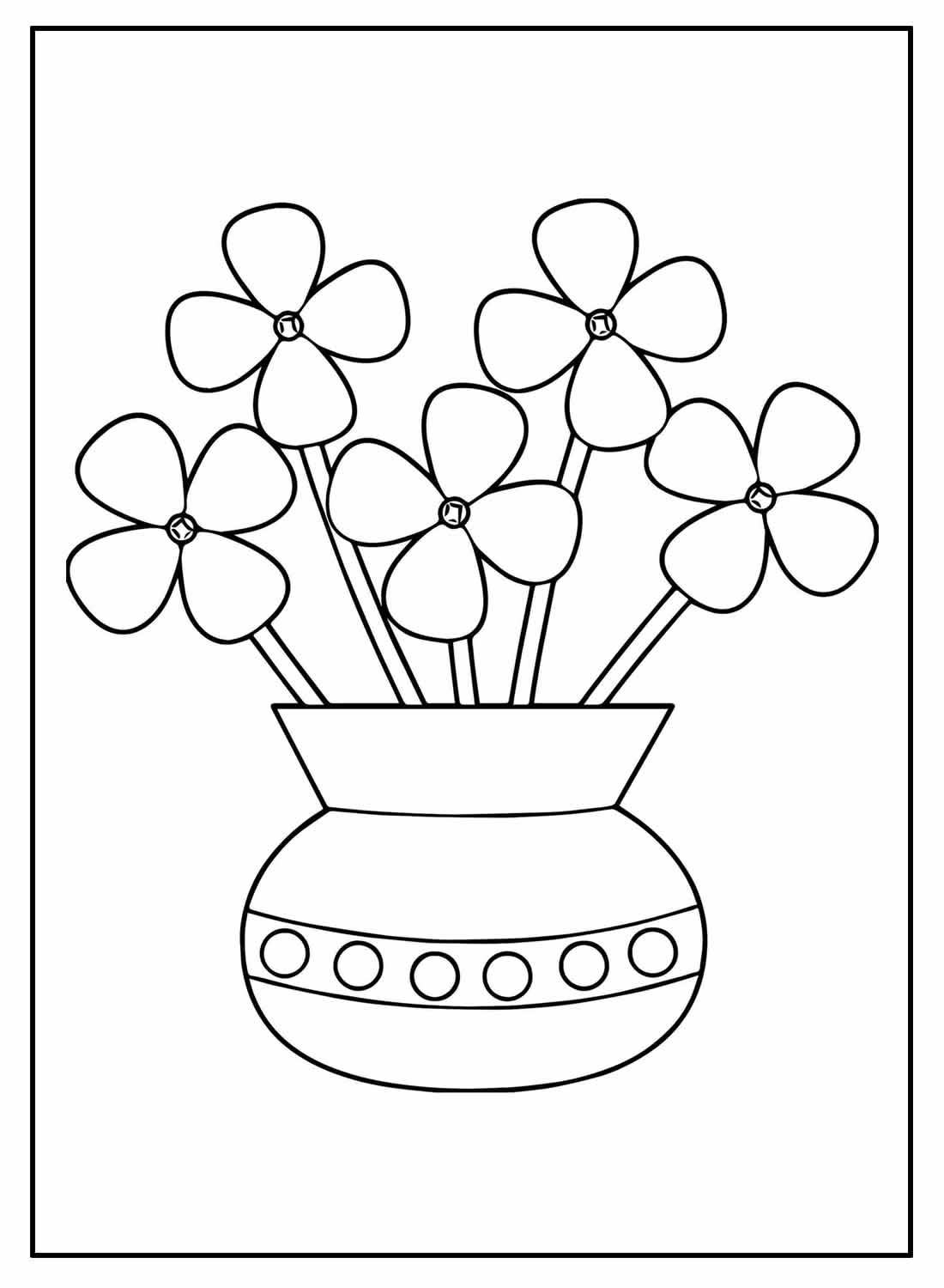 Цветок в вазе детский рисунок