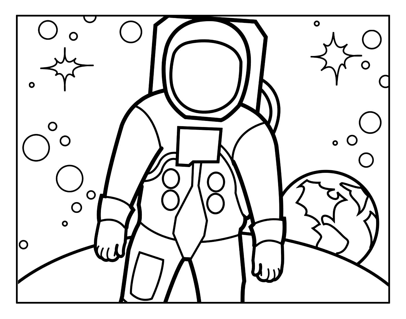 Рисунок на тему космонавтов легкий
