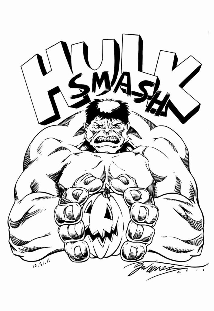 Desenho Marvel Colorir Hulk