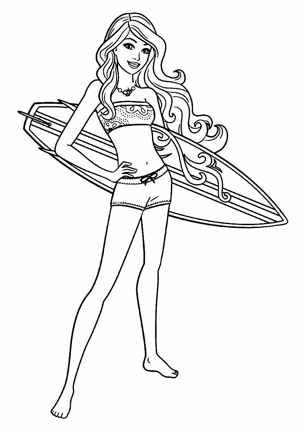 surfista  Desenhos para colorir barbie, Colorir barbie, Cores de