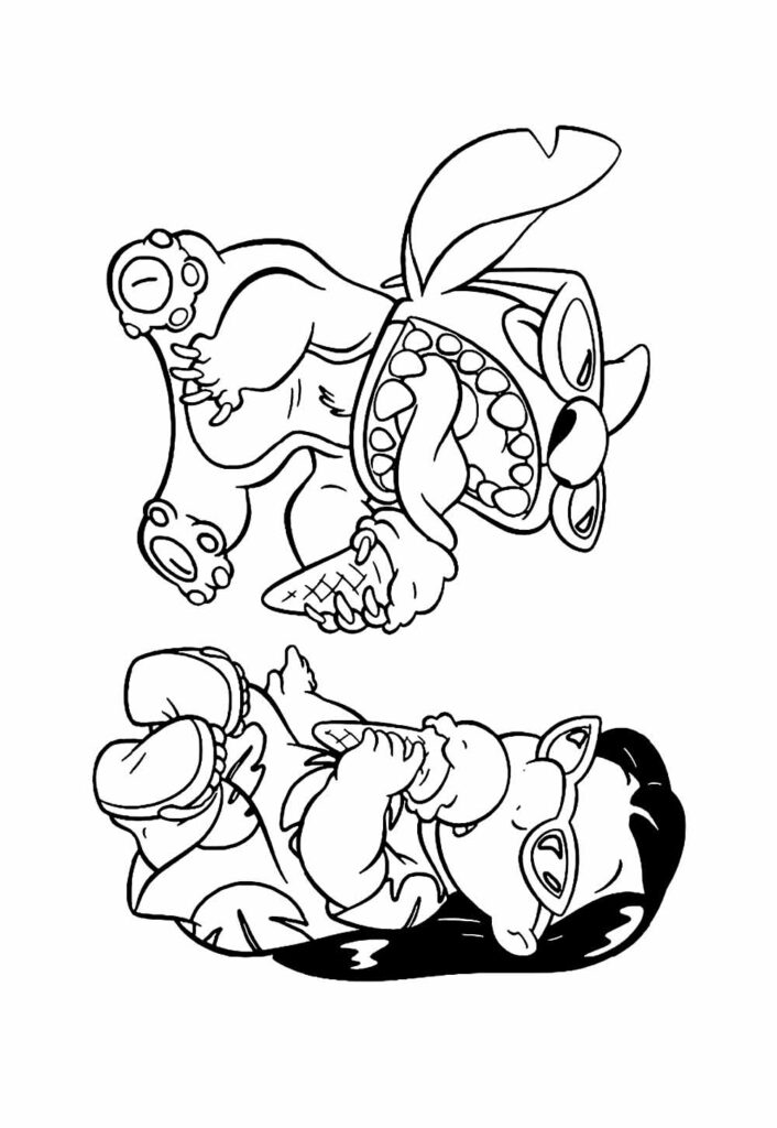 Desenho para colorir de Lilo e Stitch