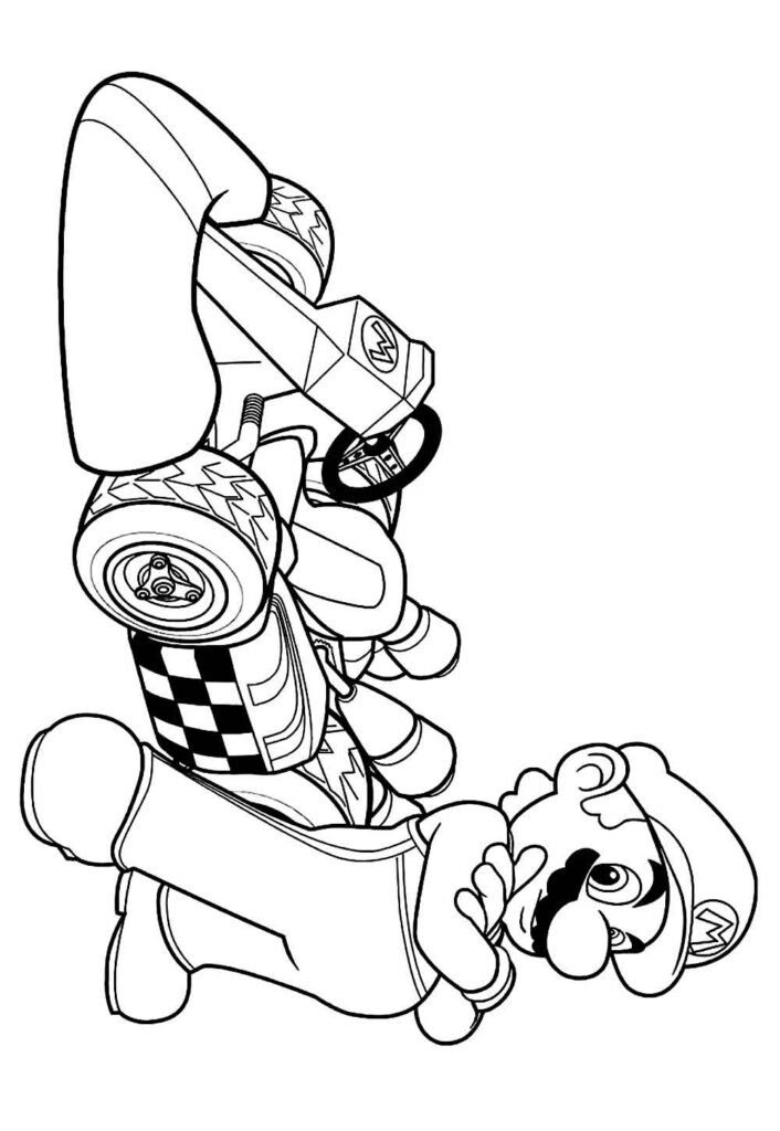 Desenho de Mario Kart para colorir