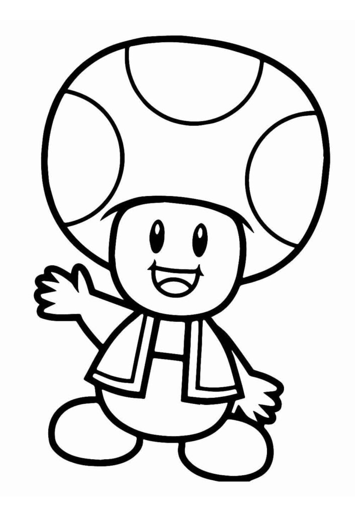 Desenho de Mario Bros para pintar - Cogumelo