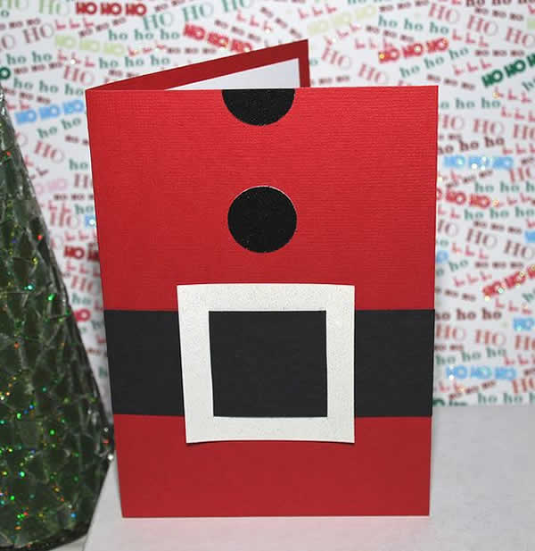 Cartão de Papel com Cinto de Papai Noel