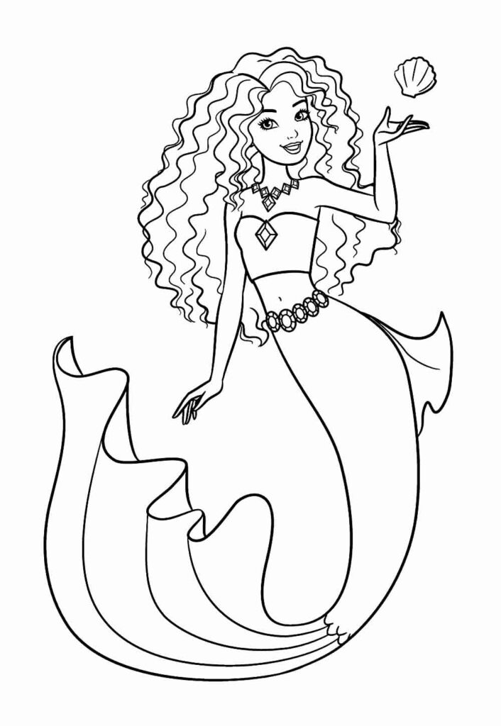 Desenho para colorir de Barbie Sereia