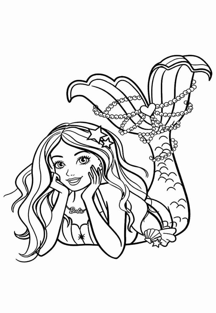 Desenho Barbie Sereia Colorir