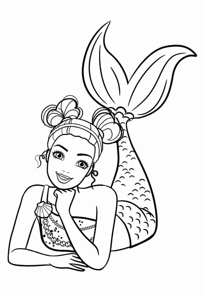 Desenho Barbie Sereia Pintar