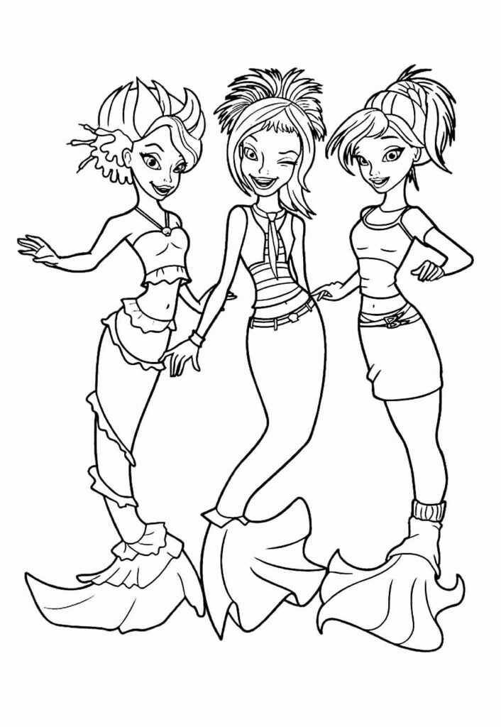 Desenhos da Barbie Sereia para colorir