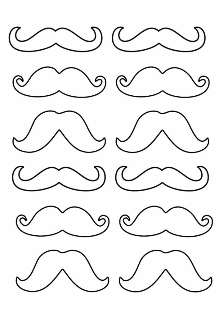 Moldes de Bigodes para Dia dos Pais