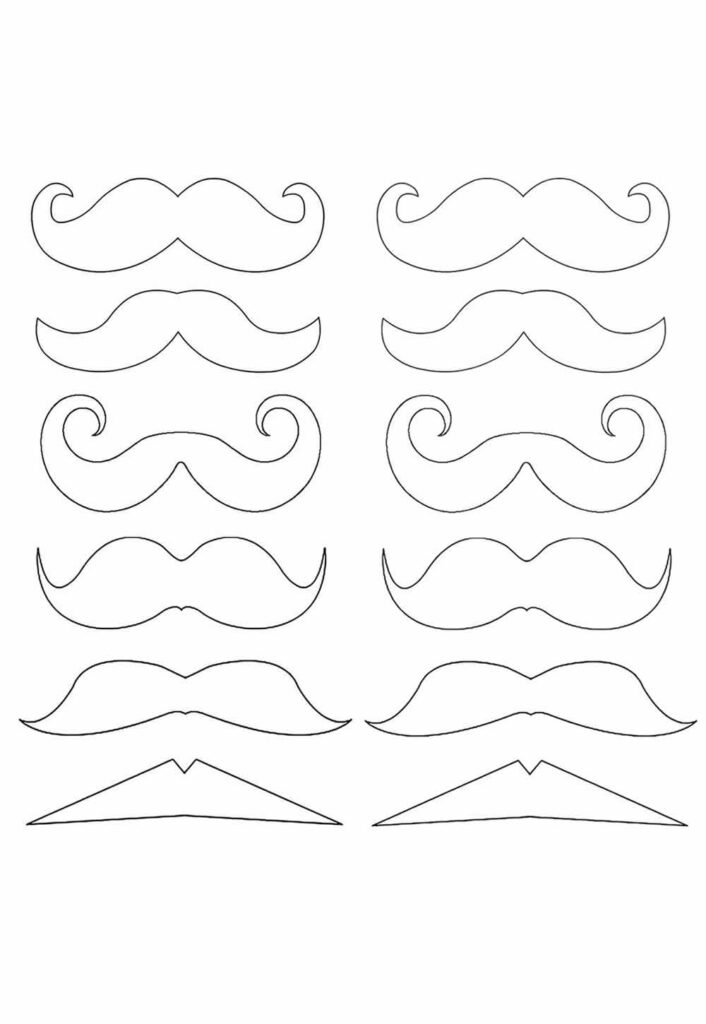 Moldes de Bigodes para Imprimir