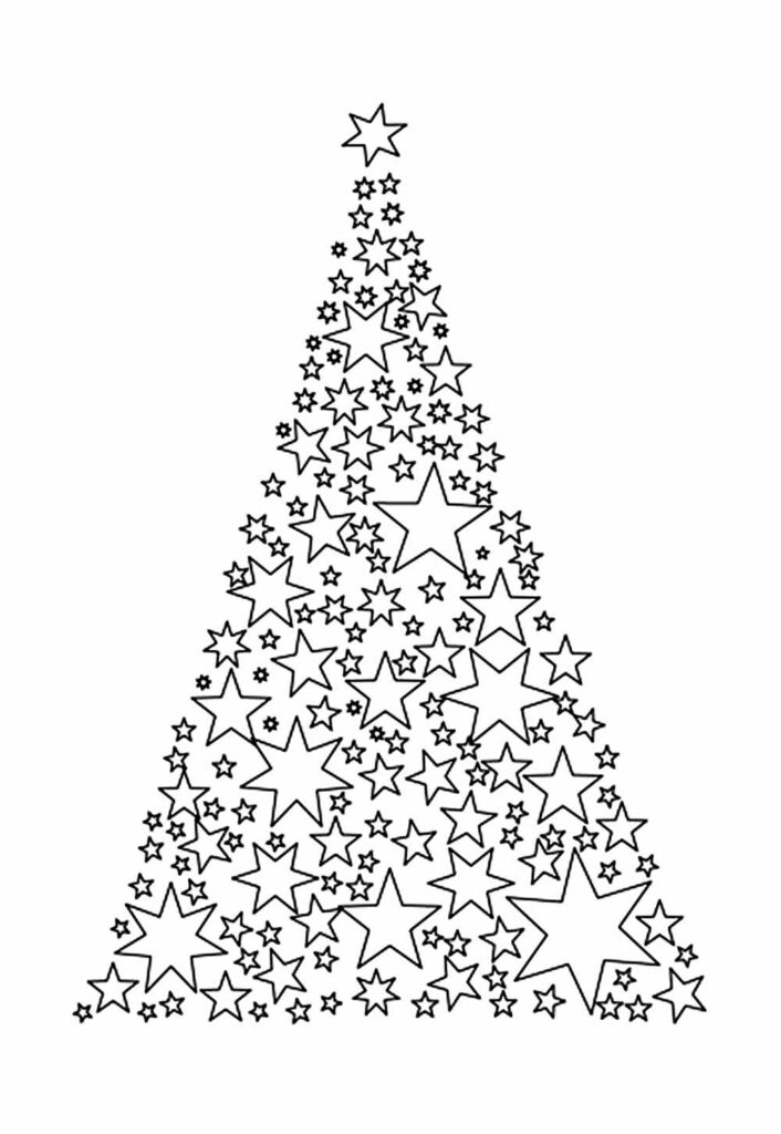 Desenho de Árvore de Natal para colorir e imprimir