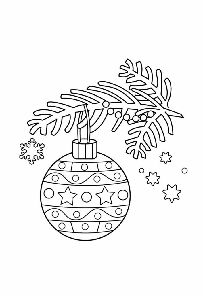 Desenho de Bola de Natal para colorir