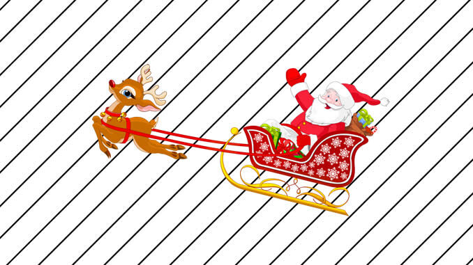 Desenhos de Papai Noel de Trenó para colorir