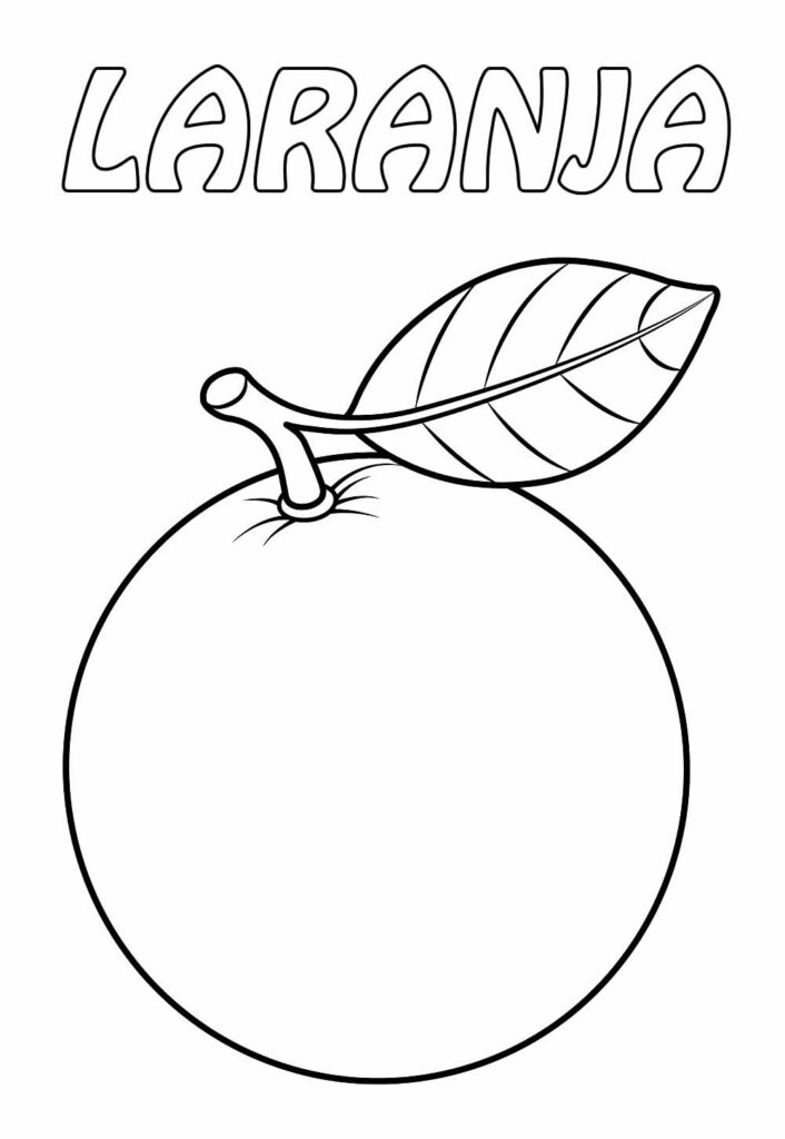 Desenho Educativo de Laranja para colorir